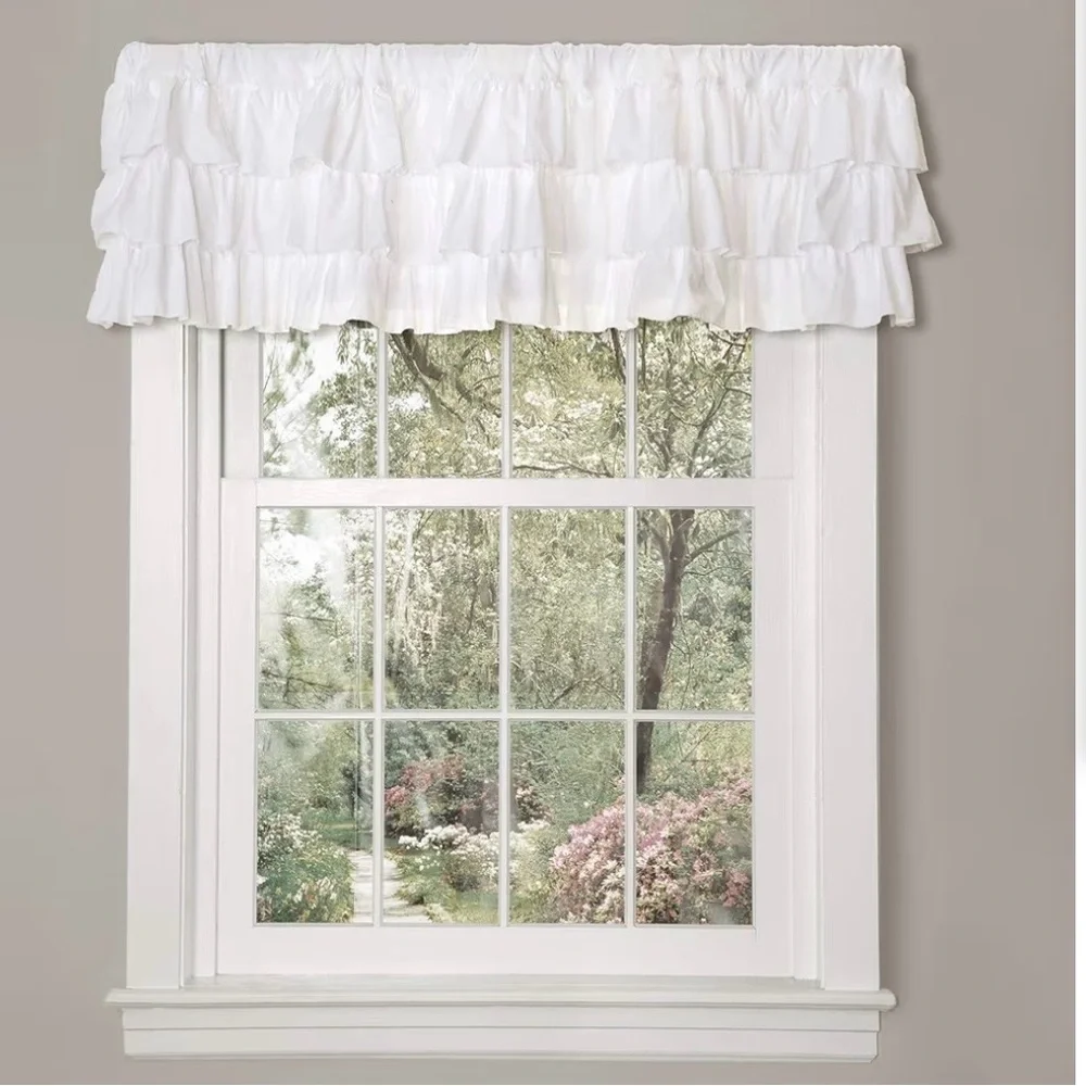 White Farmhouse Ruffle Valance